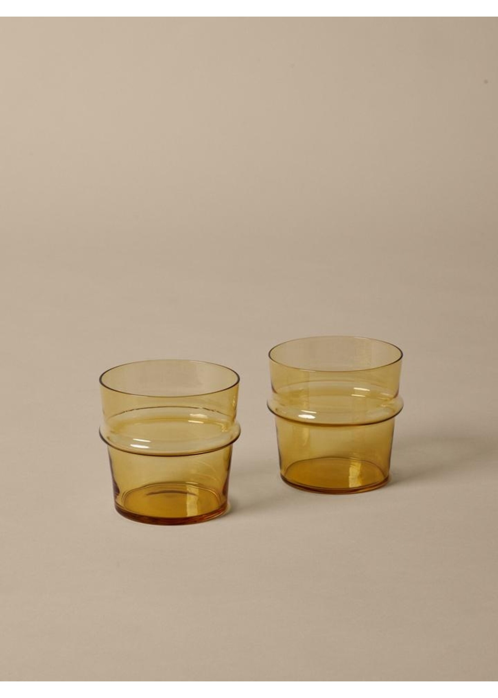 Ferm Living Boya Laag glas - Set van 2 - Geel