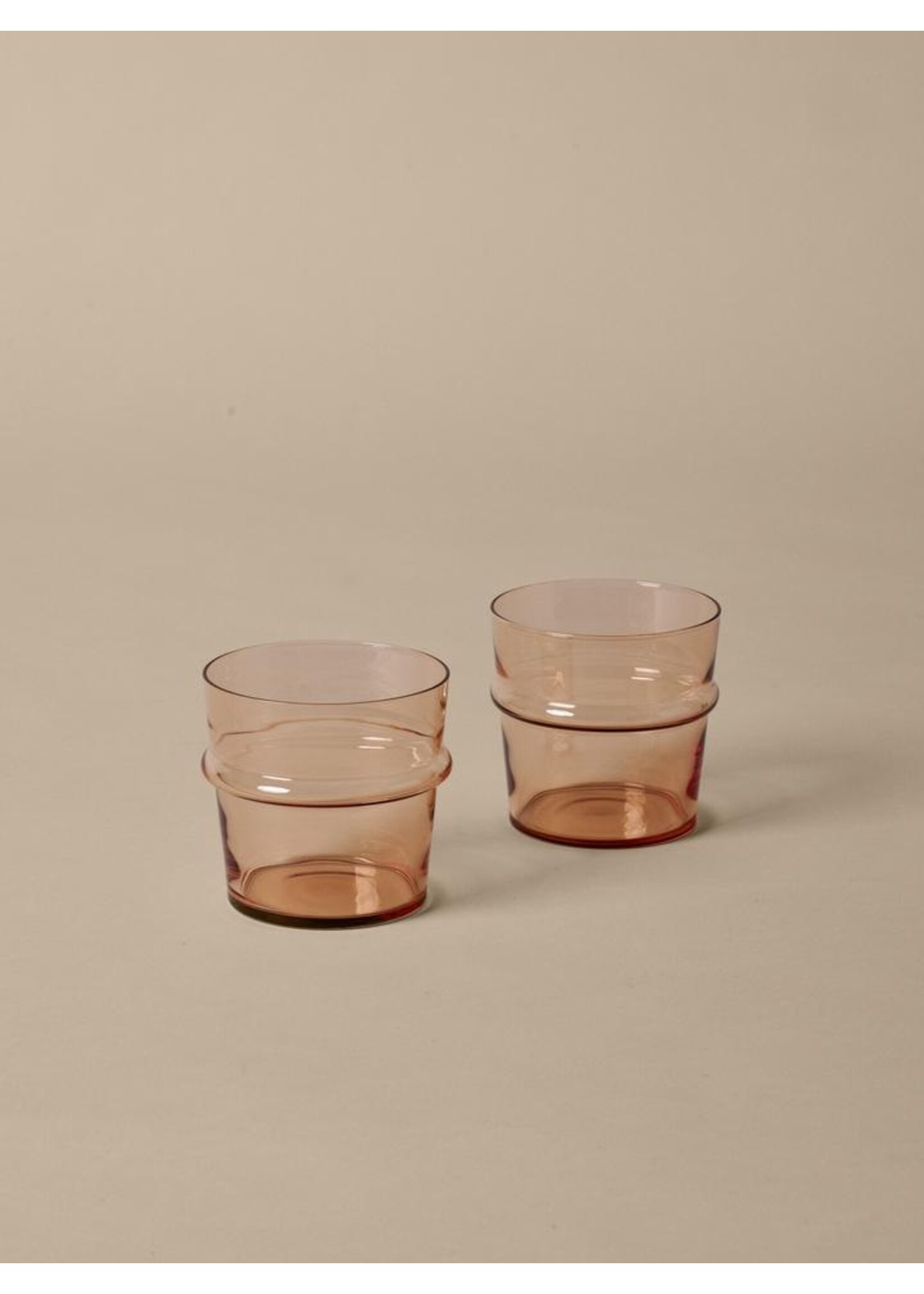 Ferm Living Boya Laag glas - Set van 2 - Blush