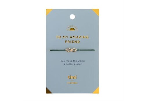 Timi Timi To My Amazing Friend Infinity Armband - Olive