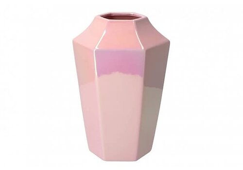 Vaas Daar pearl pink facet high 17x25cm