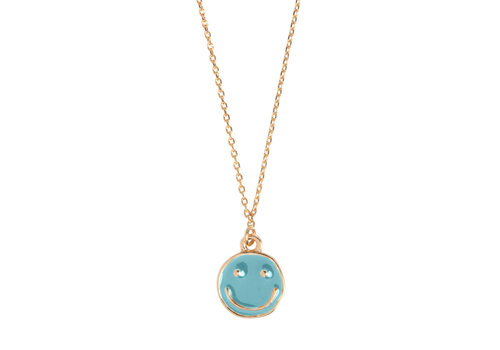 Timi Timi Doris Blue Smiley  Enamel - ketting