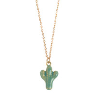 Timi Doris Green Cactus Enamel - ketting