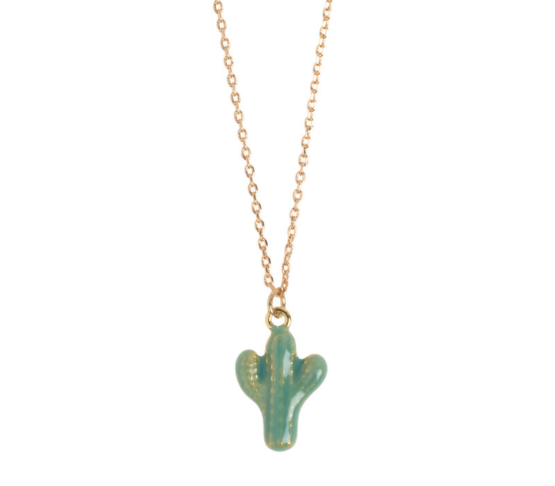 Timi Doris Green Cactus Enamel - ketting