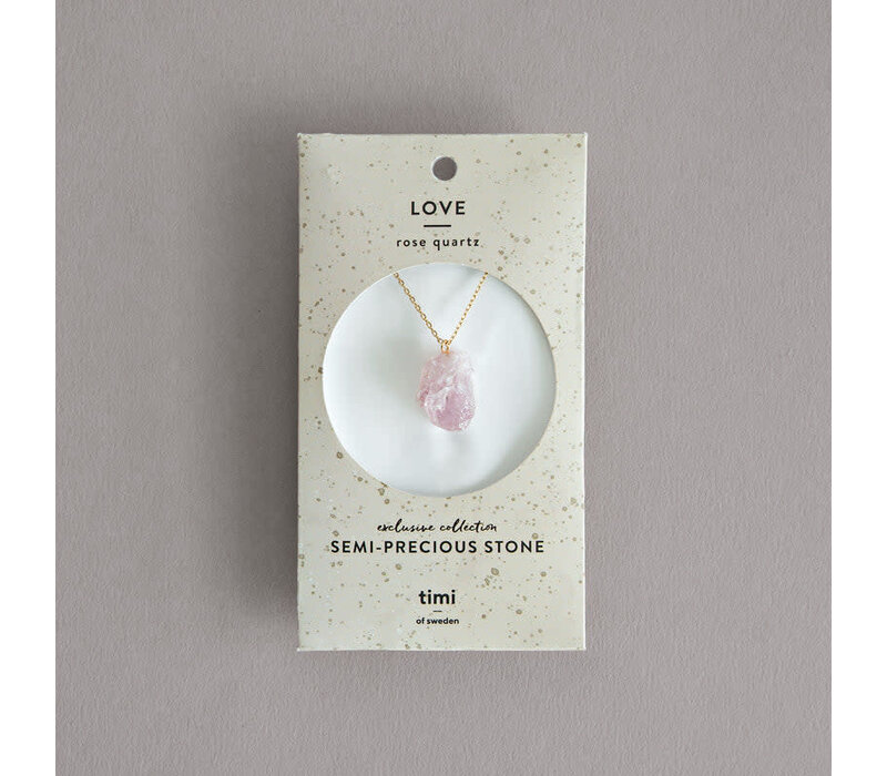 Timi Semi-precious stone - ketting -  Rose quartz
