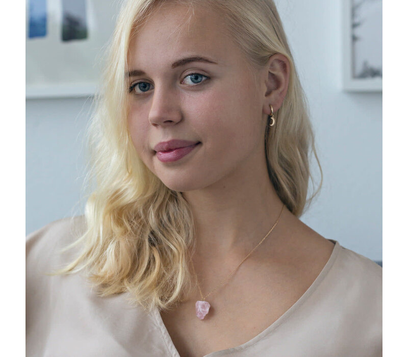 Timi Semi-precious stone - ketting -  Rose quartz