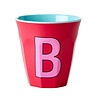Rice Medium Melamine Cup Letter B - Red