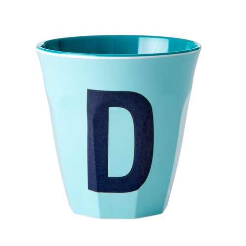 Rice Medium Melamine Cup Letter D - Soft blue 