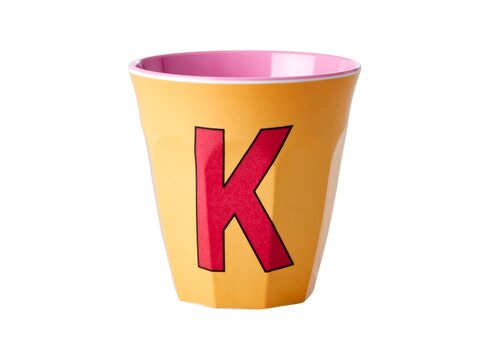 Rice by Rice Rice Medium Melamine Cup Letter K - Apricot