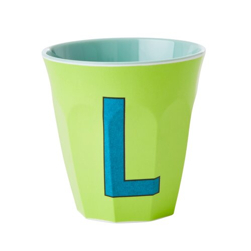 Rice Medium Melamine Cup Letter L - Green 