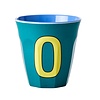 Rice Medium Melamine Cup Letter O - Two Tone