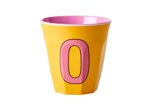 Rice by Rice Rice Medium Melamine Cup Letter O - Apricot