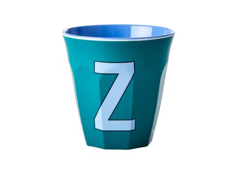 Rice by Rice Rice Medium Melamine Cup Letter Z - Emerald Green