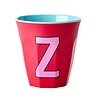 Rice Medium Melamine Cup Letter Z - Red