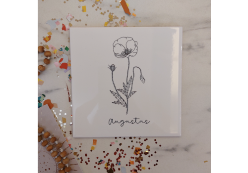 Geboortebloem tegeltje - Augustus