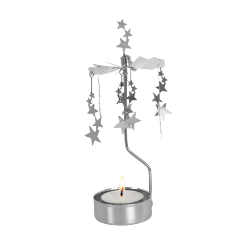 Pluto Rotary candle holder night sky silver 