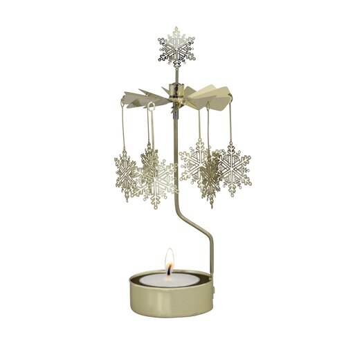 Pluto Rotary candle holder snowstar gold 