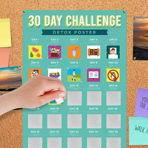 30 days challenge -Detox - scratch poster 