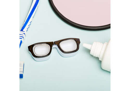 Bitten Bitten Retro glasses contact lens case - Zwart