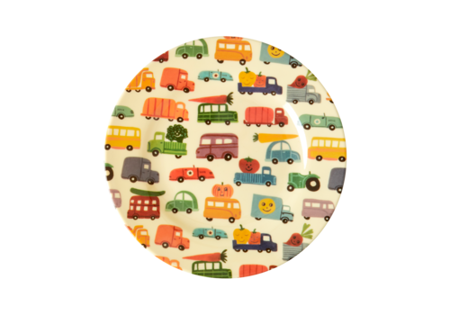 Rice by Rice Melamine Lunch plate - Happy cars