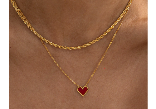 Timi Timi - Sarah - Red Heart Ketting - Stainless Steel