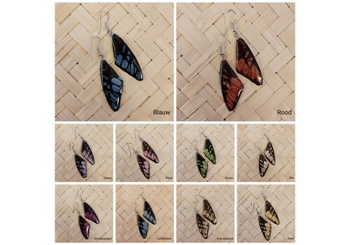 Hello miracle (Echte) vlinder oorbellen - Shine Butterfly - (Diverse kleuren)