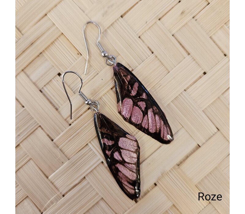 (Echte) vlinder oorbellen - Shine Butterfly - (Diverse kleuren)