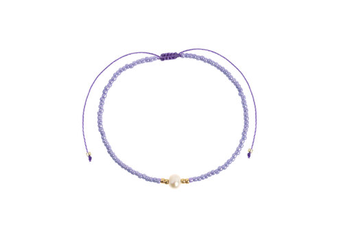 Timi Timi - Alba - Bead with Pearl Macrame - Paars