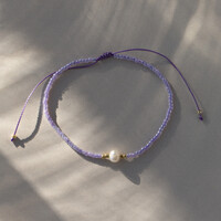 Timi - Alba - Bead with Pearl Macrame - Paars