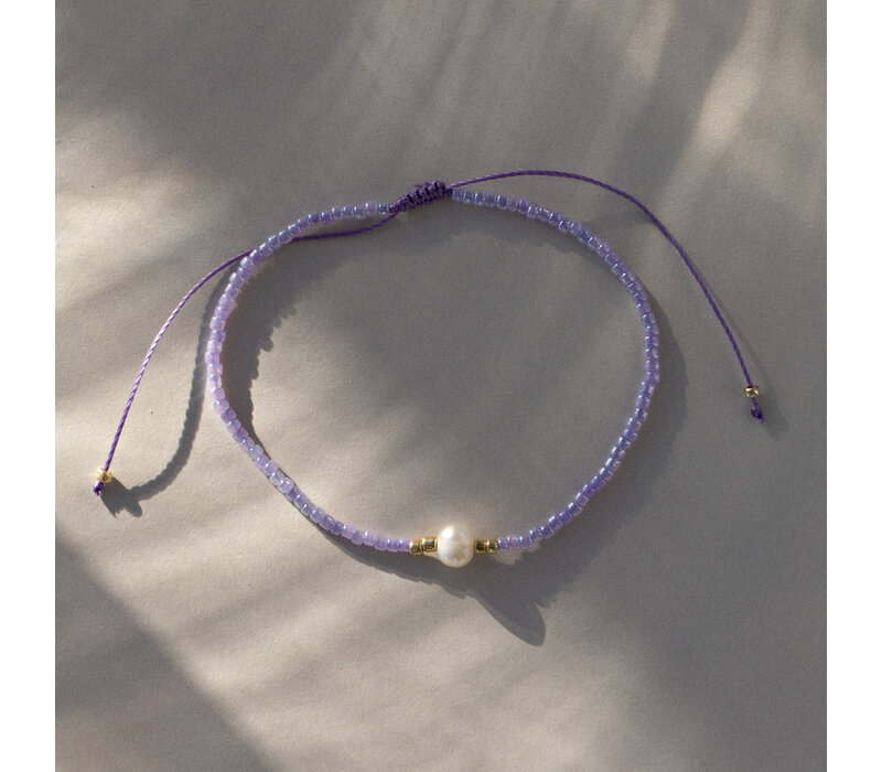 Timi - Alba - Bead with Pearl Macrame - Paars