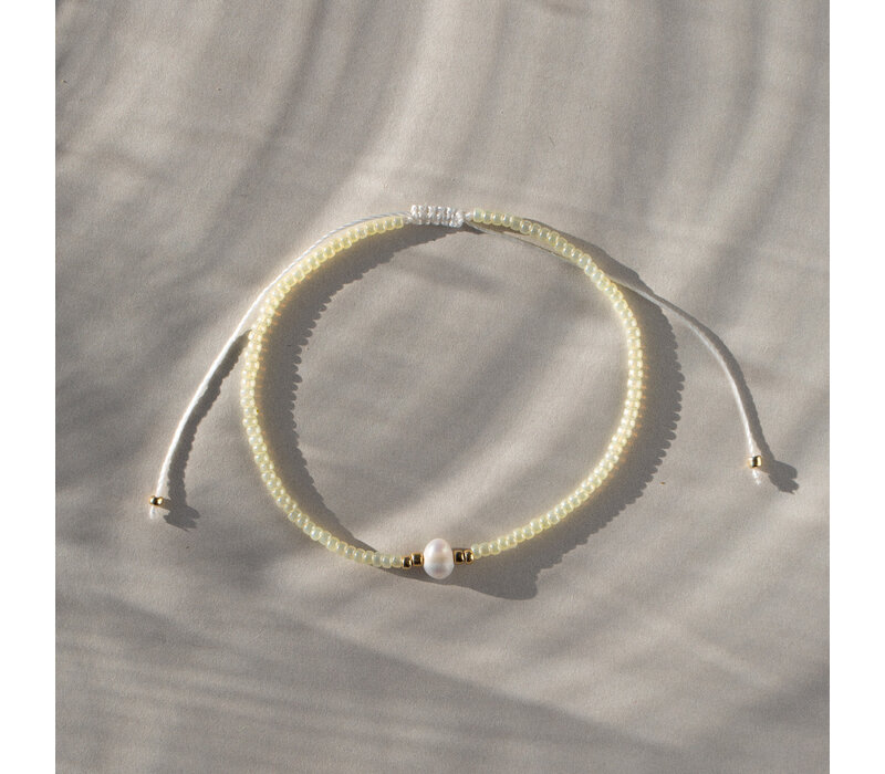 Timi - Alba - Bead with Pearl Macrame - Wit