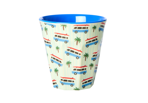 Rice by Rice Rice Medium Melamine Cup - Blue cars print