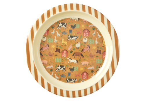 Rice by Rice Melamine Lunch plate - Farm - Brown