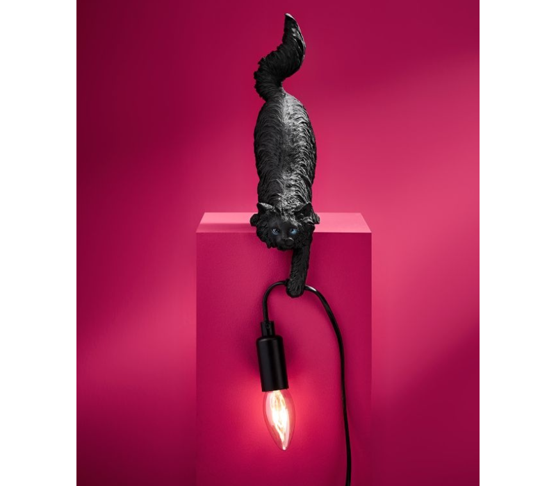 Tafel Lamp - Chichi - Spelende Kat - Zwart