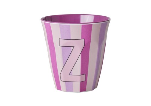 Rice by Rice Rice Medium Melamine Cup - Alphabet - Stripe - Pinkisch - Letter Z