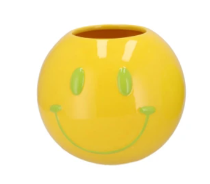 Vaas - Smiley - Klein - 11cm - Geel/Groen