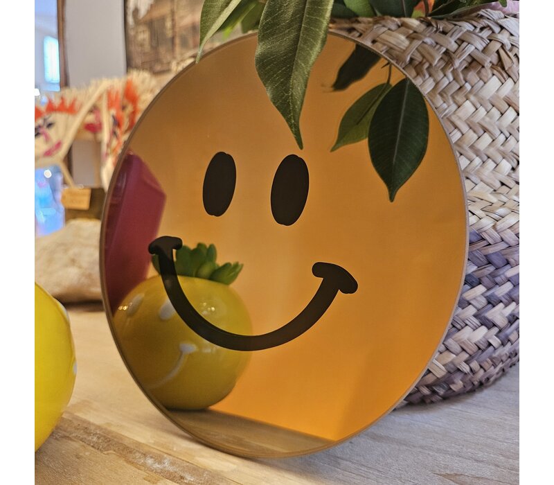 Spiegel smiley klein - Zwart