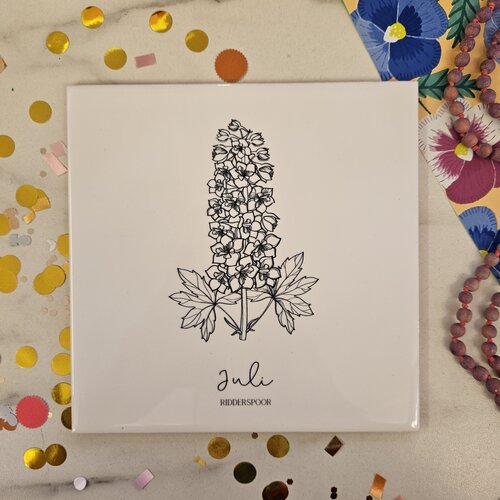 Geboortebloem tegeltje - Juli 