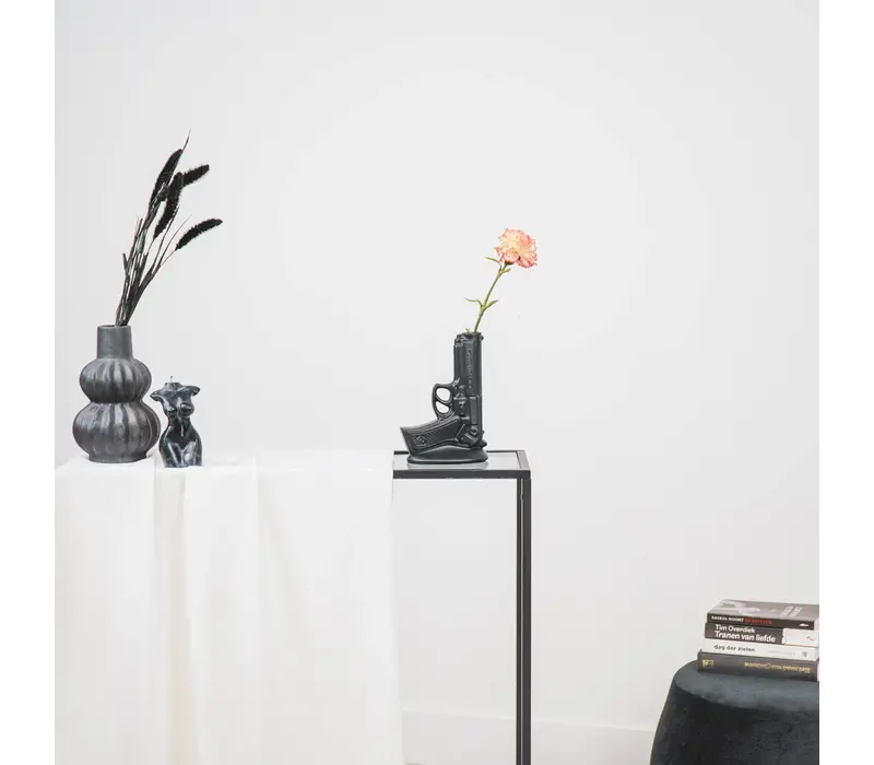 House vitamin Gun Flower Vase L - Ceramics- Black