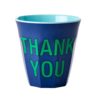 Rice Medium Cup - Dark Blue - THANK YOU Print