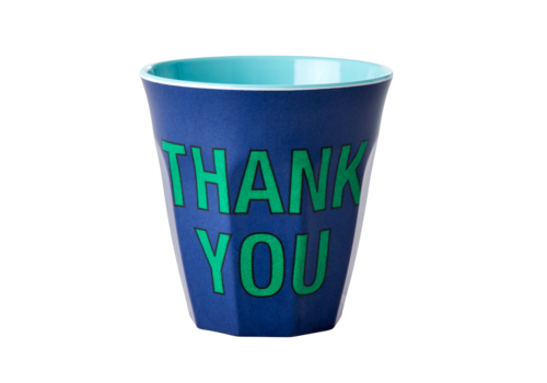 Rice by Rice Rice Medium Cup - Dark Blue - THANK YOU Print Rice by Rice Rice Medium Cup - Dark Blue - THANK YOU Print
