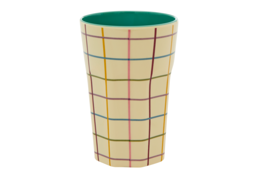 Rice by Rice Rice Tall Cup - Cream - Check Print