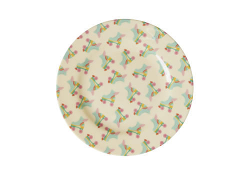 Rice by Rice Rice Round Side Plate - Multicolor - Roller Skate Print Rice by Rice Rice Round Side Plate - Multicolor - Roller Skate Print