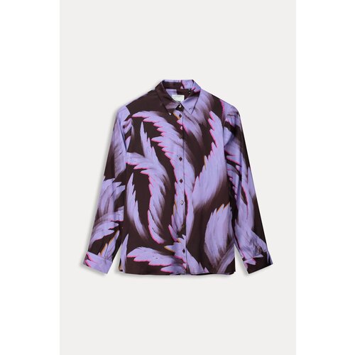 SALE!! Pom Amsterdam BLOUSE - Mila Satin Feathers Brown 