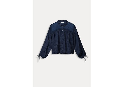 Pom Amsterdam SALE!! Pom Amsterdam BLOUSE - Jacquard Midnight Blue