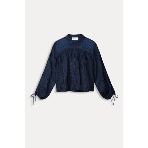 SALE!! Pom Amsterdam BLOUSE - Jacquard Midnight Blue 