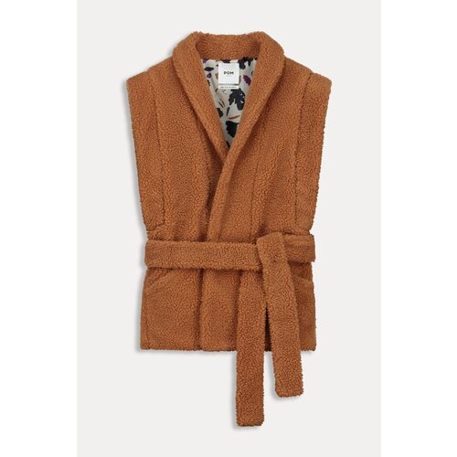 SALE! Pom Amsterdam GILET - Teddy Sugar Brown 