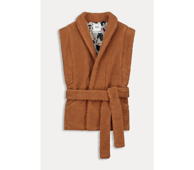 Pom Amsterdam GILET - Teddy Sugar Brown