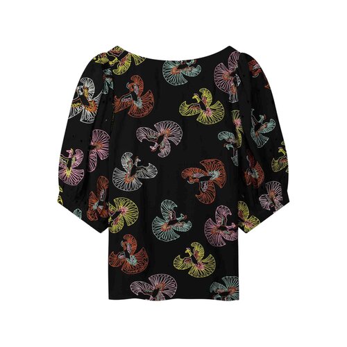 Pom Amsterdam TOP - Embroidery Sky Black Black 