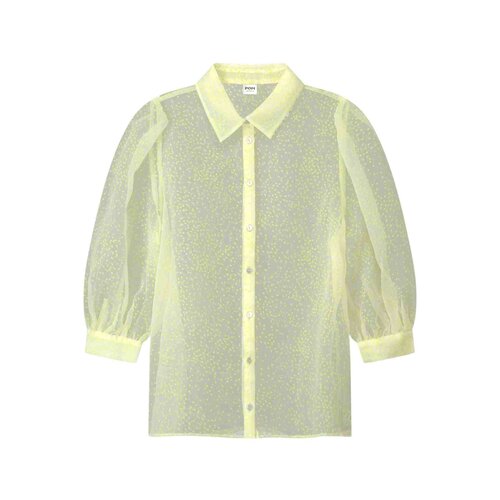 Pom Amsterdam BLOUSE - Lime Dots Yellow 