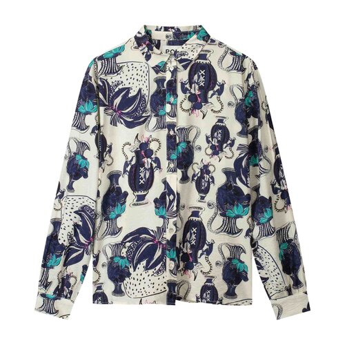 Pom Amsterdam BLOUSE - Milly Vases Cream White 